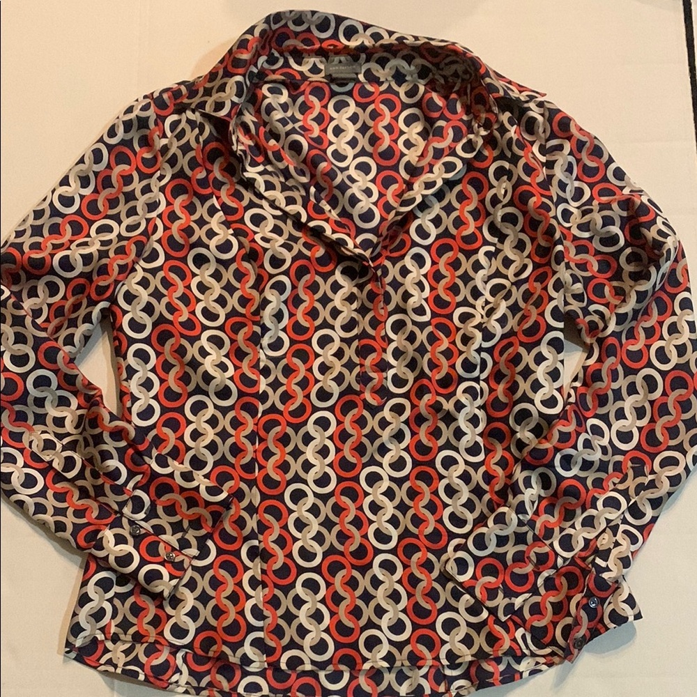 Stylish Ann Taylor Silk Women's Patterned Top
